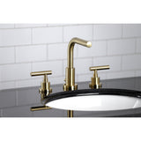 Manhattan Modern Widespread Bathroom Faucet with Brass Pop-Up