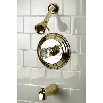 Celebrity Tub & Shower Faucet W/ Single Crystal Octagonal Knob Handle