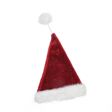 21" Red and White Extra Soft Tethered Pom Pom Santa Claus Christmas Hat Accessory