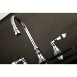 NuFrench Widespread Bathroom Faucet with Brass Pop-Up