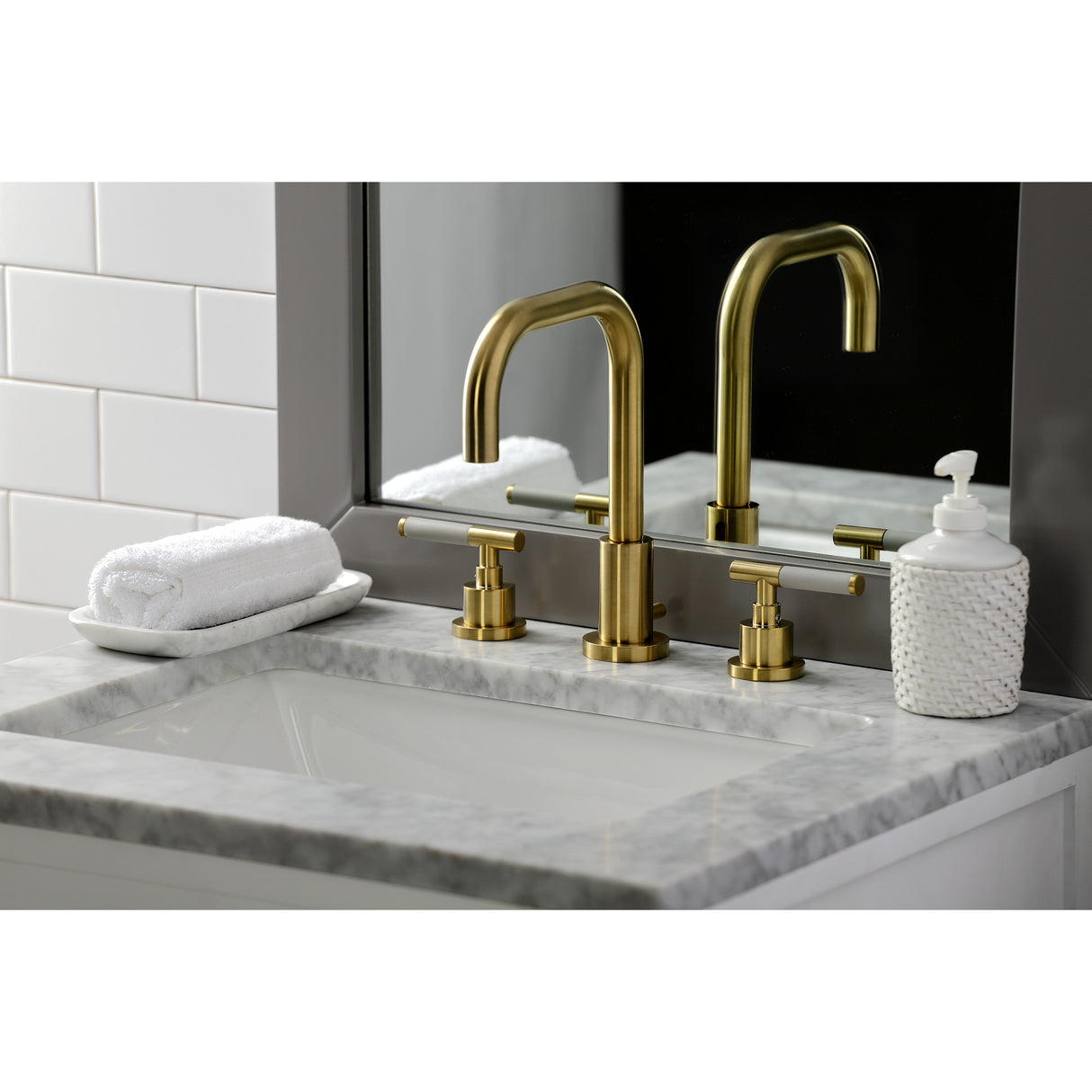 Kaiser Widespread Bathroom Faucet with Brass Pop-Up