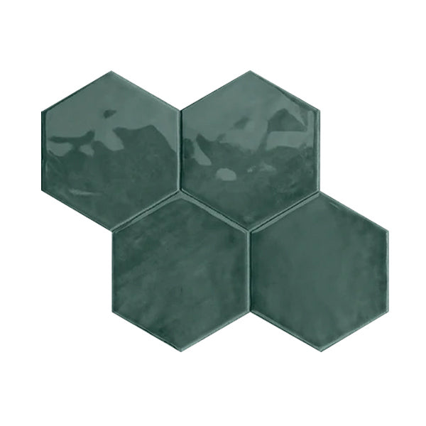 Teramoda 6 in. Emerald Hexagon Glossy Pressed Glazed Ceramic Tile