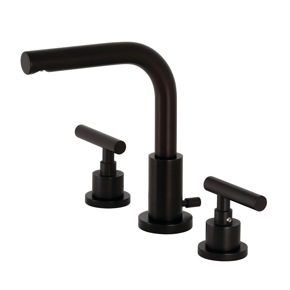 Manhattan Modern Widespread Bathroom Faucet with Brass Pop-Up