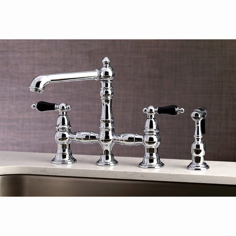 Duchess Bridge Kitchen Faucet with Brass Sprayer - BUILDMYPLACE