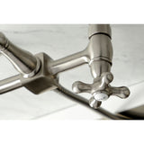 Heritage Wall Mount Bridge Kitchen Faucet with Brass Sprayer