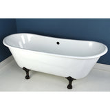 Cast Iron Double Slipper Clawfoot Tub (No Faucet Drillings)