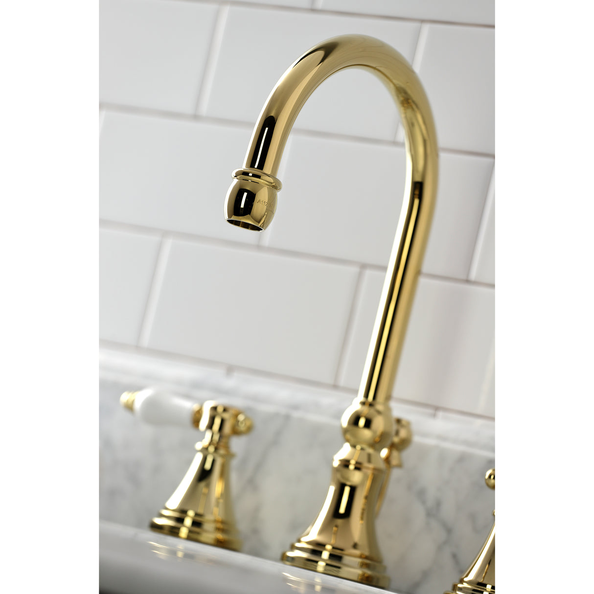 Bel Air Widespread Bathroom Faucet with Brass Pop Up - BUILDMYPLACE