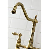 Heritage Bridge Kitchen Faucet with Brass Sprayer