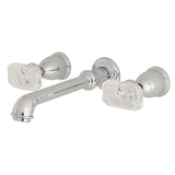 Krystal Onyx Two Handle Wall Mount Bathroom Faucet