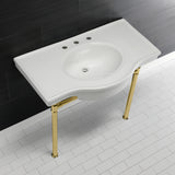 Templeton 37" x 22" Ceramic Console Sink with Stainless Steel Legs