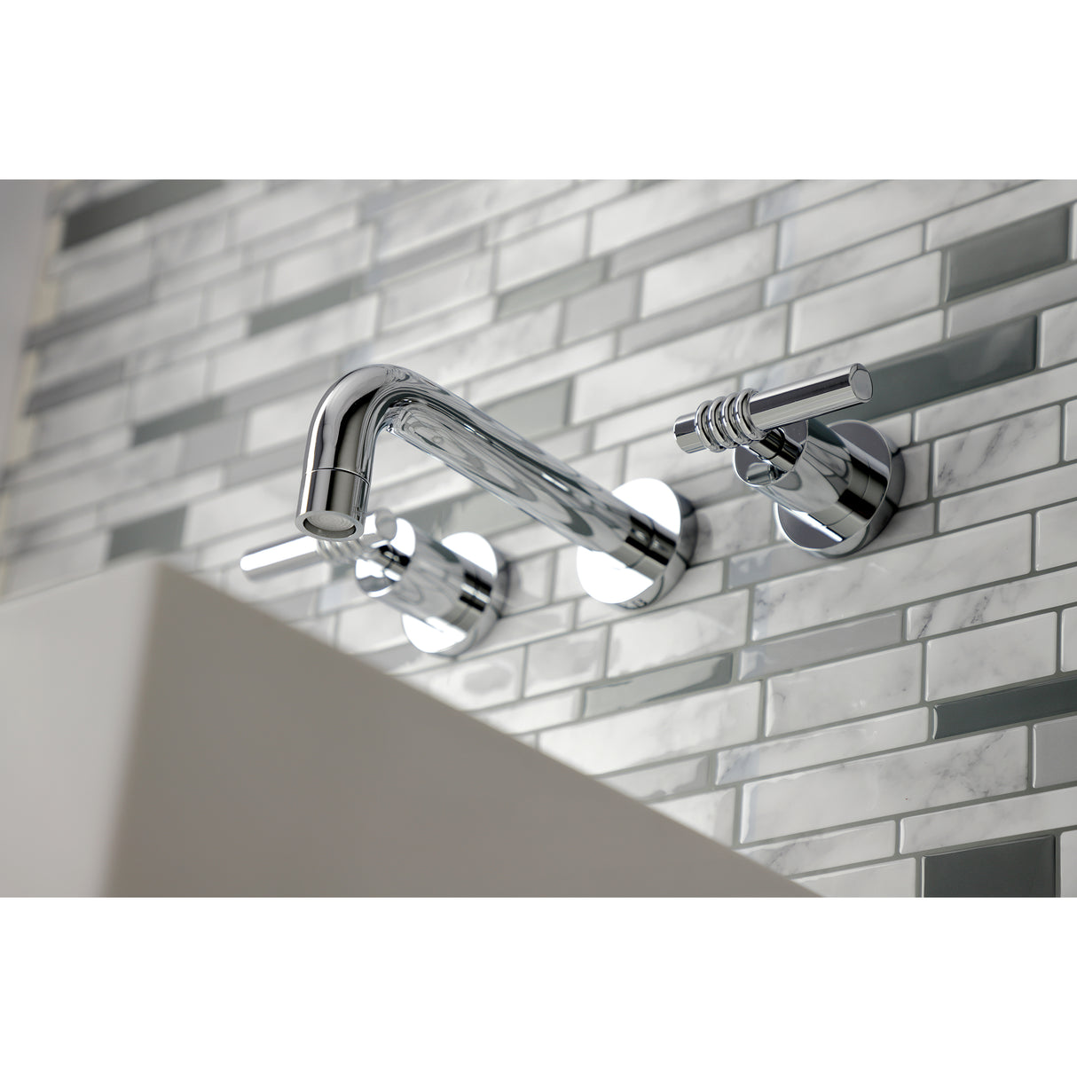 Milano 2-Handle 8 inch Wall Mount Bathroom Faucet