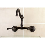 Vintage 6" Wall Mount Kitchen Faucet With Adjustable Centers