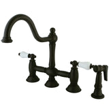 Restoration Bridge Kitchen Faucet W/ Brass Sprayer