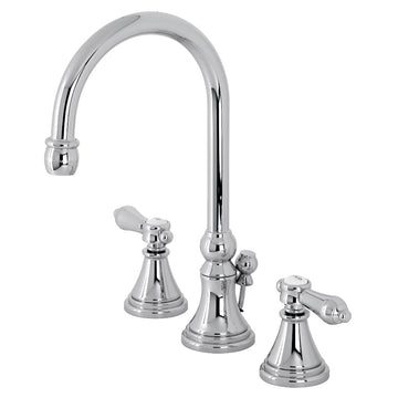 Heirloom Widespread Bathroom Faucet With Brass Pop Up