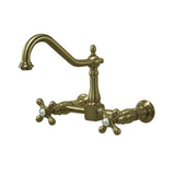 Heritage Two-Handle Traditional Wall Mount Bridge Kitchen Faucet