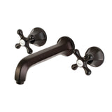 Metropolitan 8 In. 3-Hole Wall Mount Two-handle Handle Bathroom Faucet in 7.9 In. Center Assembly