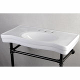 Imperial 36" x 19" Ceramic Console Sink with Stainless Steel Legs