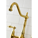 Heritage Bridge Kitchen Faucet with Brass Sprayer