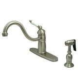 Victorian Mono Block 8" Kitchen Faucet With Brass Sprayer