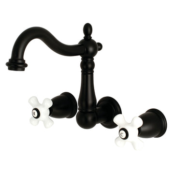 Heritage 8-Inch Center Wall Mount Bathroom Faucet