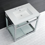 31" x 22" Ceramic Console Sink (8 - Inch, 3 - Hole) - BUILDMYPLACE