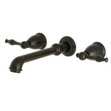 Naples 8 Inch Two-Handle Center Wall Mount Bathroom Faucet