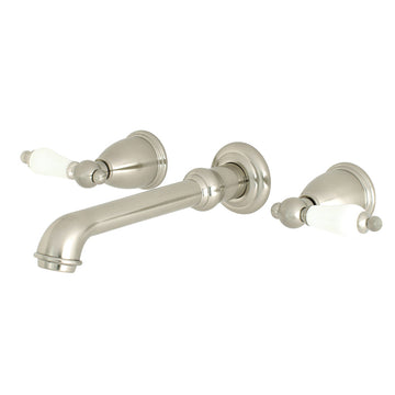 Two-Handle Wall Mount Bathroom Faucet, Brushed Nickel