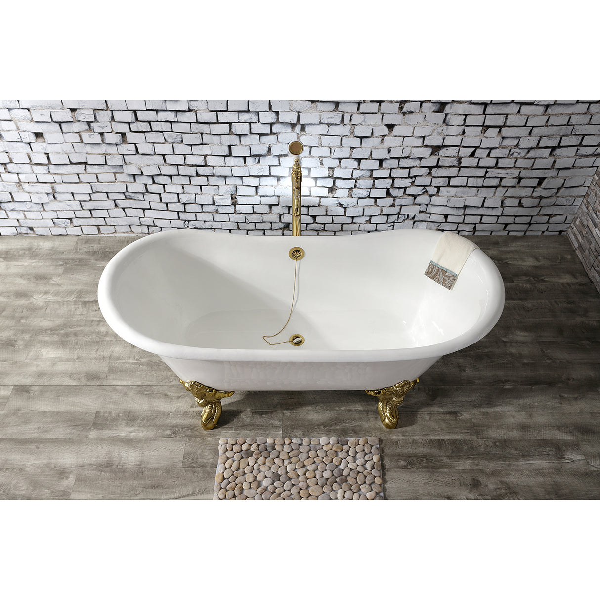 Cast Iron Double Slipper Clawfoot Tub (No Faucet Drillings)