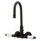 Vintage 3.4" Wall Mount Tub Faucet With Procelain Lever Handle