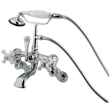 Vintage Wall Mount Clawfoot Tub Faucet with Hand Shower In 9.75