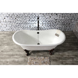 Cast Iron Double Slipper Clawfoot Tub (No Faucet Drillings)