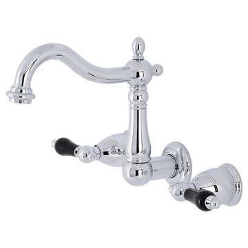 Duchess Two Handle Wall Mount Bathroom Faucet In Solid Brass Construction