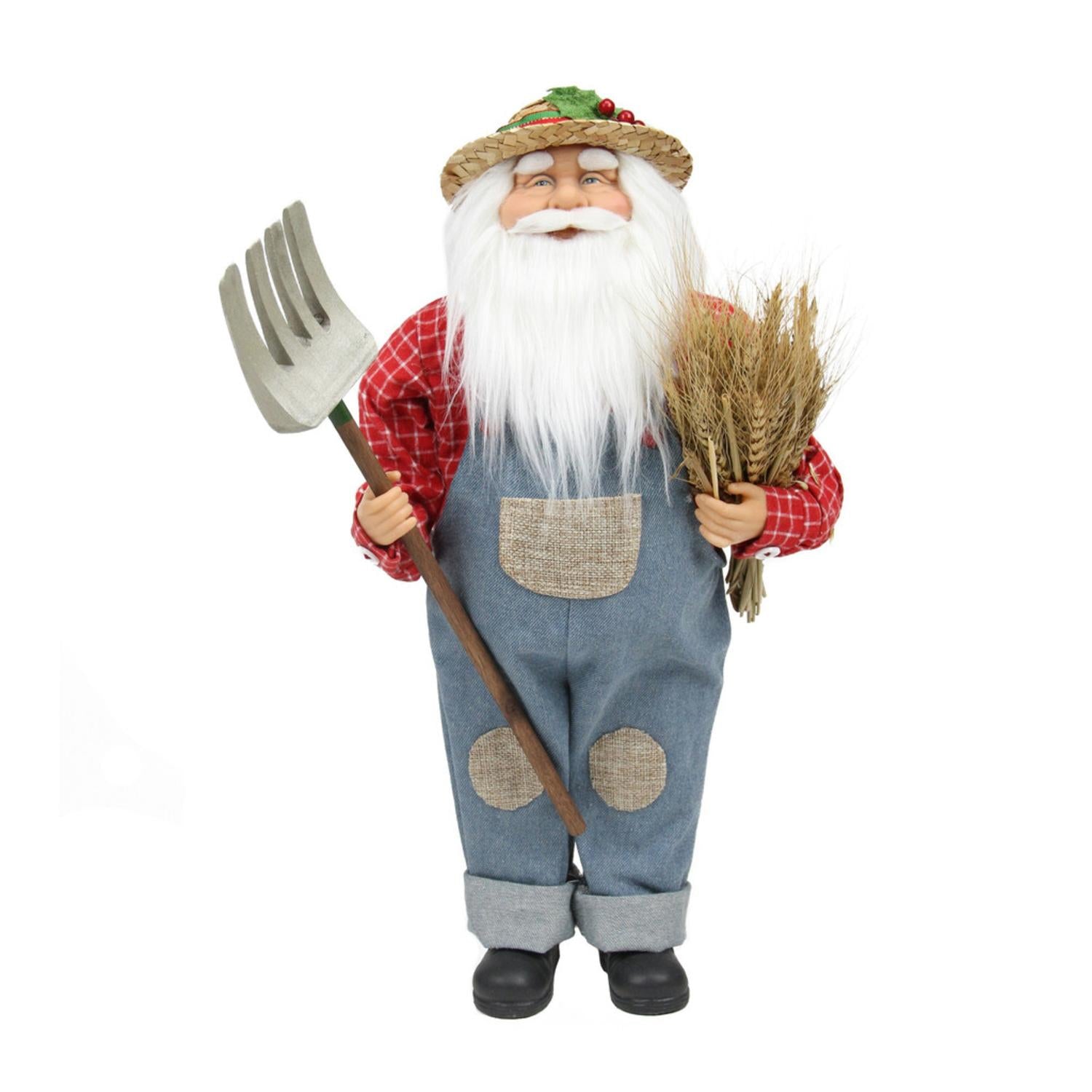 18" Country Heritage Santa Claus Holding a Sheaf of Wheat Christmas Decoration