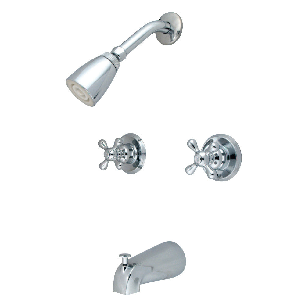 Magellan Twin Handle Tub & Shower Faucet With Decor Cross Handle