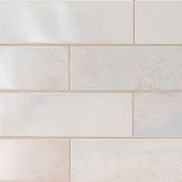 4" X 12" Marza Pearl Glossy Creamy White Subway Tile (11.33SQ FT/CTN)
