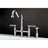 Wilshire Bridge Kitchen Faucet with Brass Sprayer