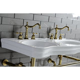 Tudor Widespread Lavatory Faucet With Brass Pop Up