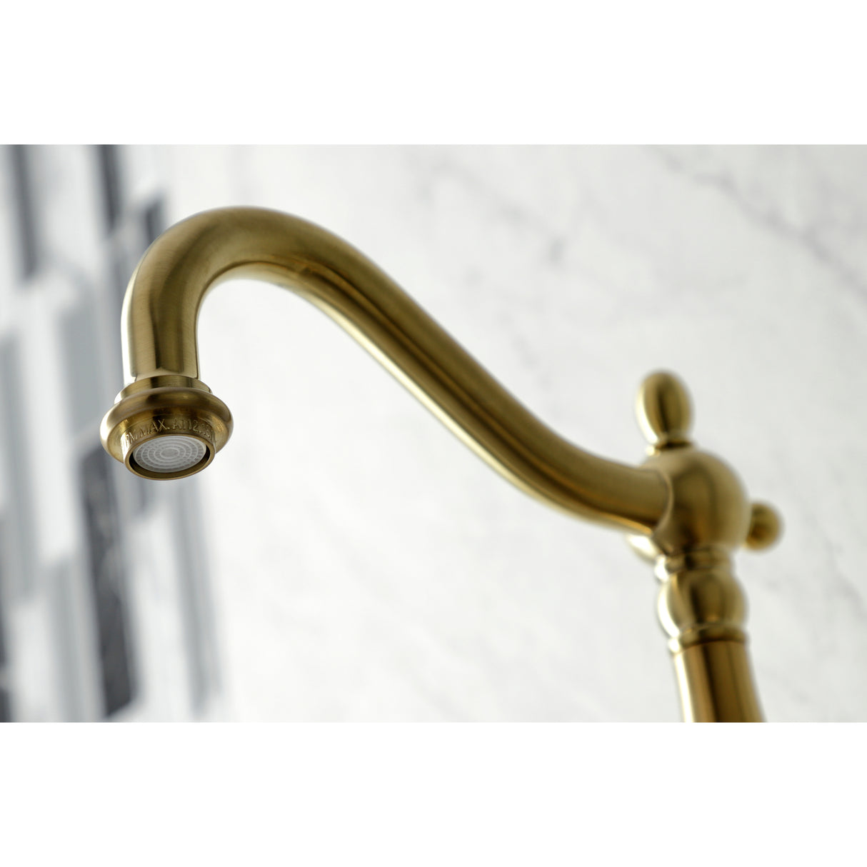 Heritage Traditional Wall Mount Bridge Kitchen Faucet with Brass Sprayer