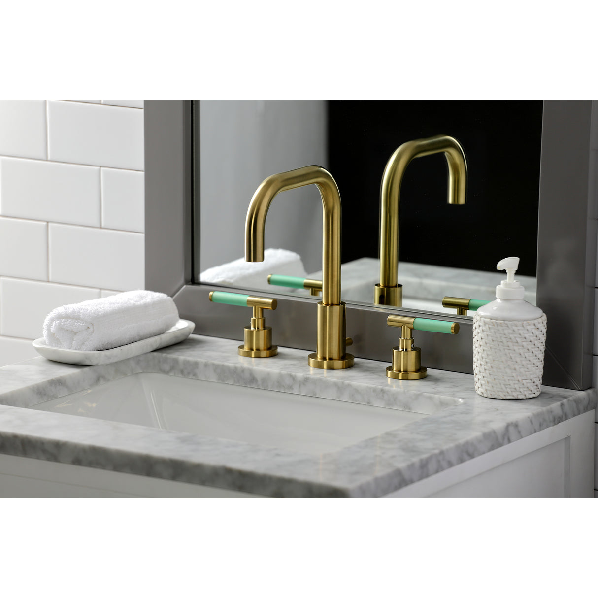 Kaiser Widespread Bathroom Faucet with Brass Pop-Up