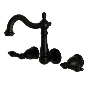 Heritage 8" Center Wall Mount Vessel Sink Faucet, 6.3" In Spout Reach
