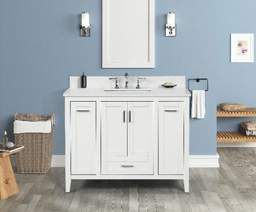 42 inch Bathroom Vanities With Sink - Milford (White)