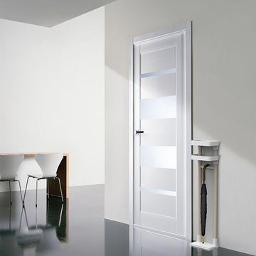 Mirella Vetro Interior Door in Bianco Noble Finish