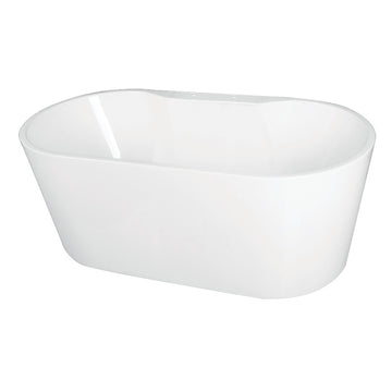Acrylic Freestanding Tub with Deck for Faucet Installation, White