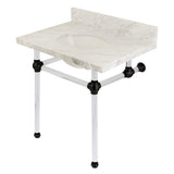 Templeton 30" X 22" Marble Vanity Top w/Acrylic Console Legs