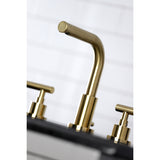 Manhattan Modern Widespread Bathroom Faucet with Brass Pop-Up