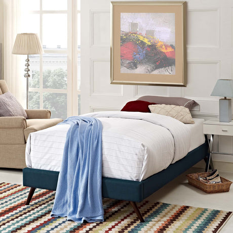 Loryn Queen Fabric Bed Frame with Round Splayed Legs - BUILDMYPLACE