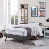 Loryn Queen Fabric Bed Frame with Round Splayed Legs - BUILDMYPLACE