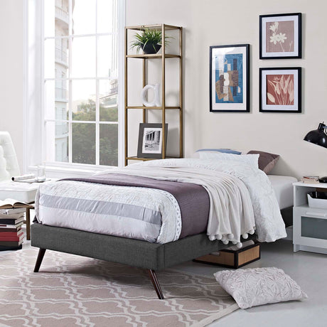 Loryn Queen Fabric Bed Frame with Round Splayed Legs - BUILDMYPLACE