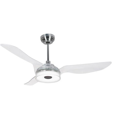 Icebreaker Silver 3 Blade Smart Ceiling Fan with Dimmable LED Light Kit Works with Remote Control, Wi-Fi apps and Voice control via Google Assistant/Alexa/Siri