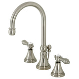 Heirloom Widespread Bathroom Faucet With Brass Pop Up